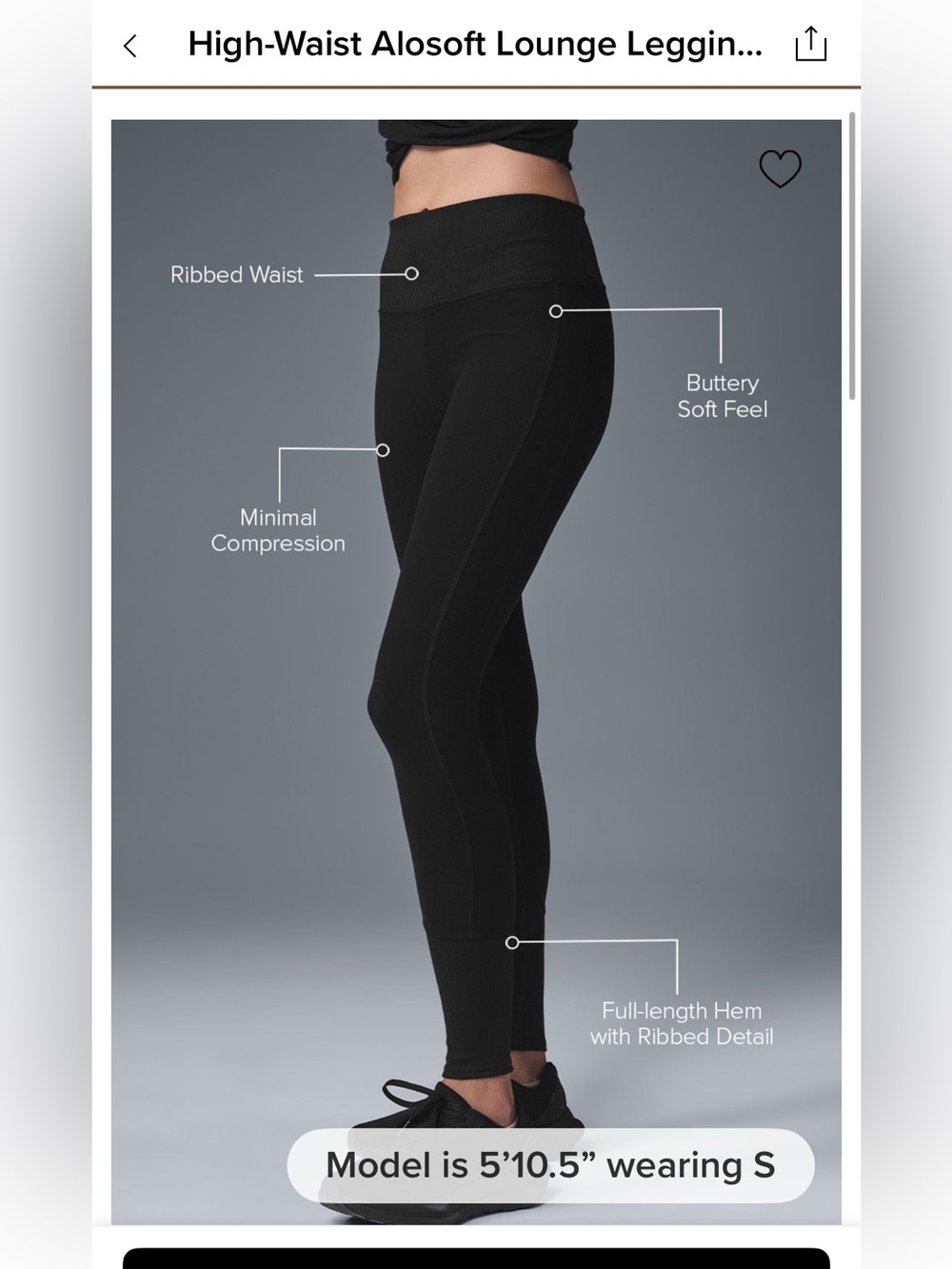 ALO Yoga High-Waist Black Aloosoft Lounge Leggings